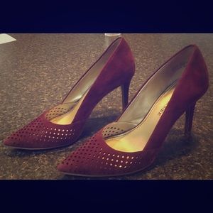 Burgundy suede heels